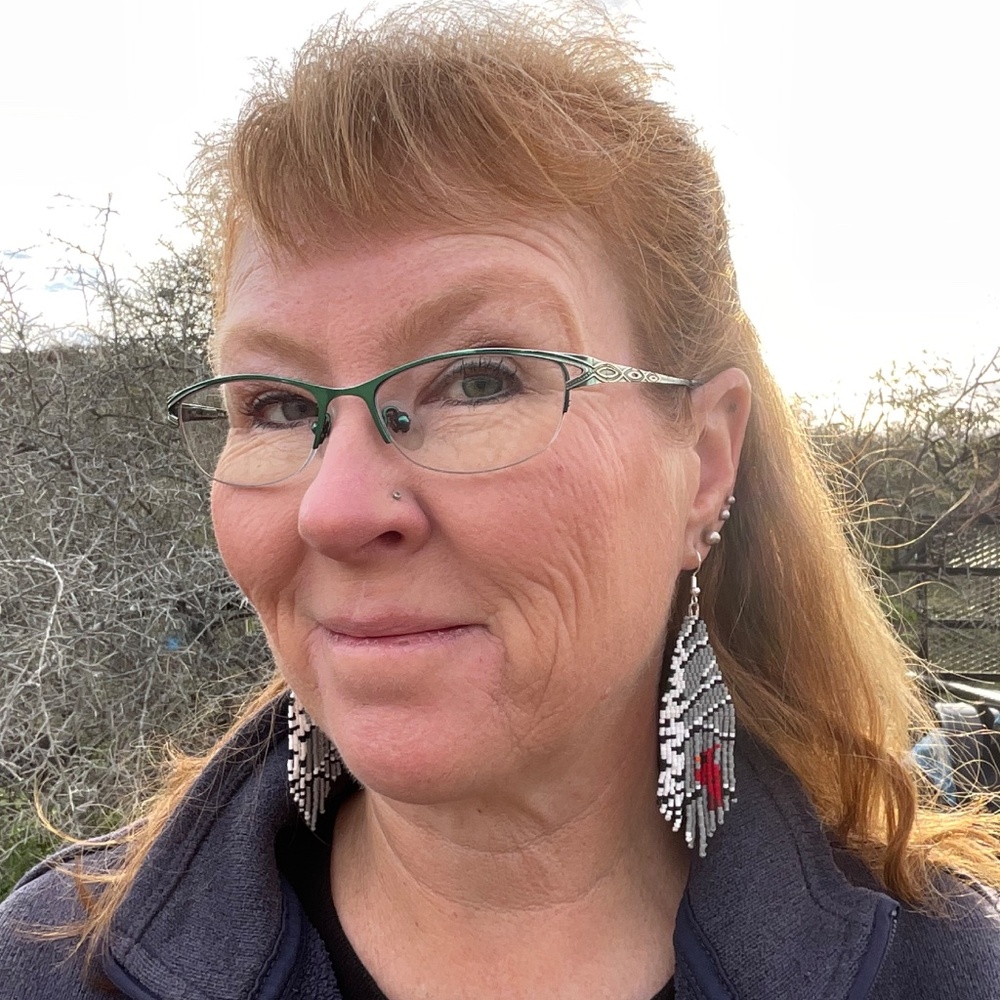 Red Cardinal Birds in a Birch Tree Beaded Earrings, New, Handmade by Me - Picture 4 of 6